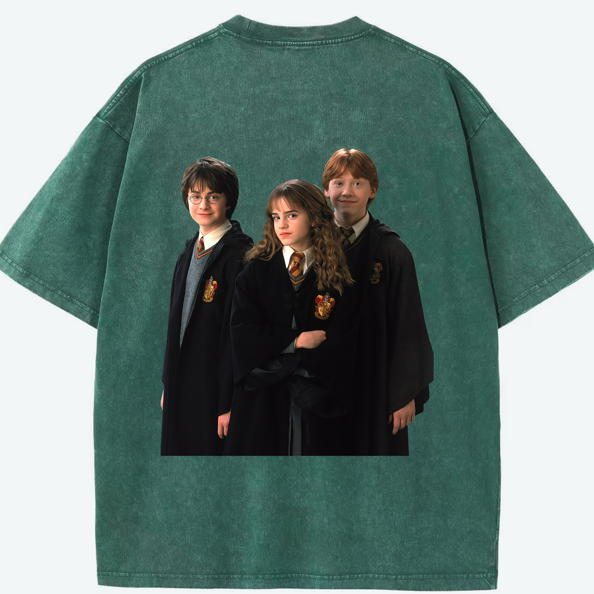 （画像用） Harry Potter ハリー・ポッターシリーズ 綿100% ヴィンテージ風 半袖Tシャツ（背面プリント）